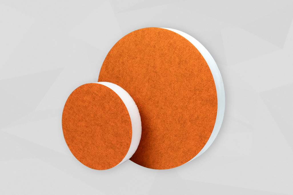 orangener runder Vliesabsorber